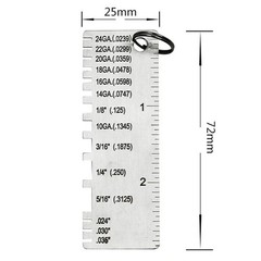 Easy to Carry Single Sided Material Wire Thickness Gauge with Keychain