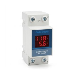 NDM1-63 Din-raiI LED display meter AC 50-500V 2P AC voltage and current meter