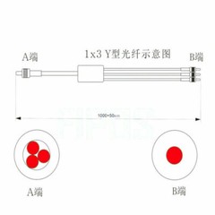 1PC SMA905 1×2 1×3 1×4 1×7 Y type 1M fiber bundle bifurcated fiber jumper 100um