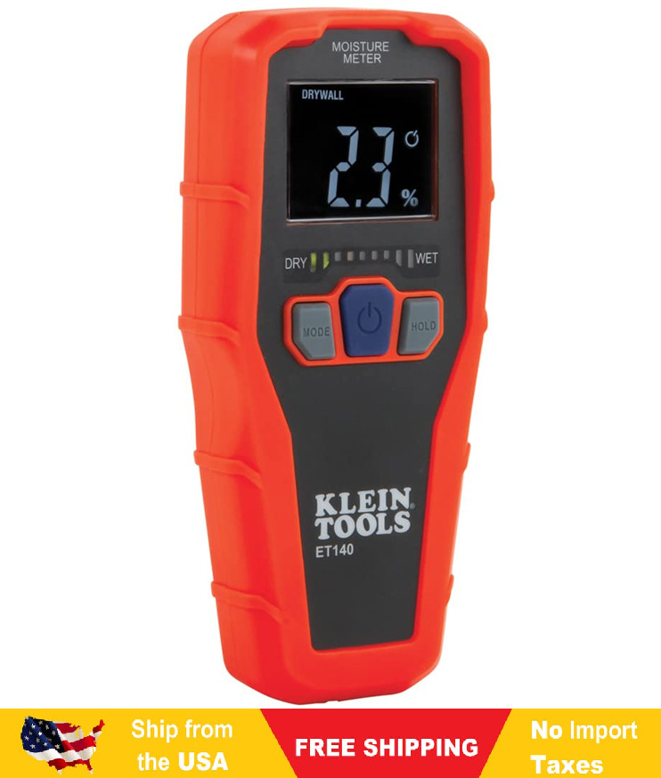 Klein Tools ET140 Pinless Moisture Meter for Non-Destructive Moisture Detection