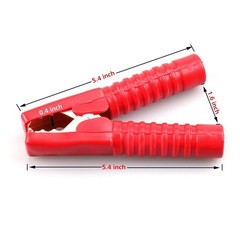Black Red 50A Spring Loaded Car Auto Battery Cable Insulated Alligator Clamp …