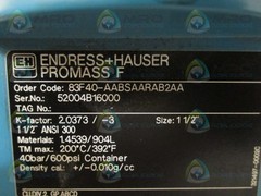 ENDRESS+HAUSER PROMASS F 83F40-AABSAARAB2AA NSNP