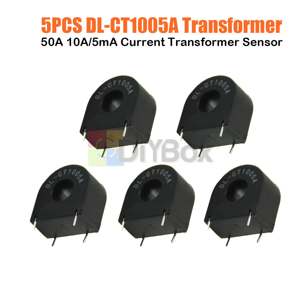 5Pcs DL-CT1005A Miniature Transformer 50A 10A/5mA Current Transformer Sensor