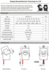 Current Transformer Split Core Clamp CT Sensor QNCTK1 5A 10A 50A 100A Range