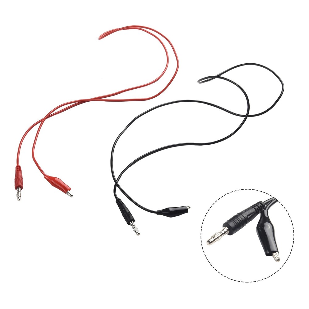 Double Stitch Banana to Crocodile Clamp Cable for Multimeter 1m Length