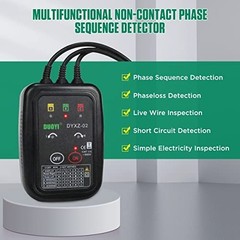 Non-Contact 3 Phase Sequence Tester 70V-600V AC Voltage Meter, Live Wire Inspect