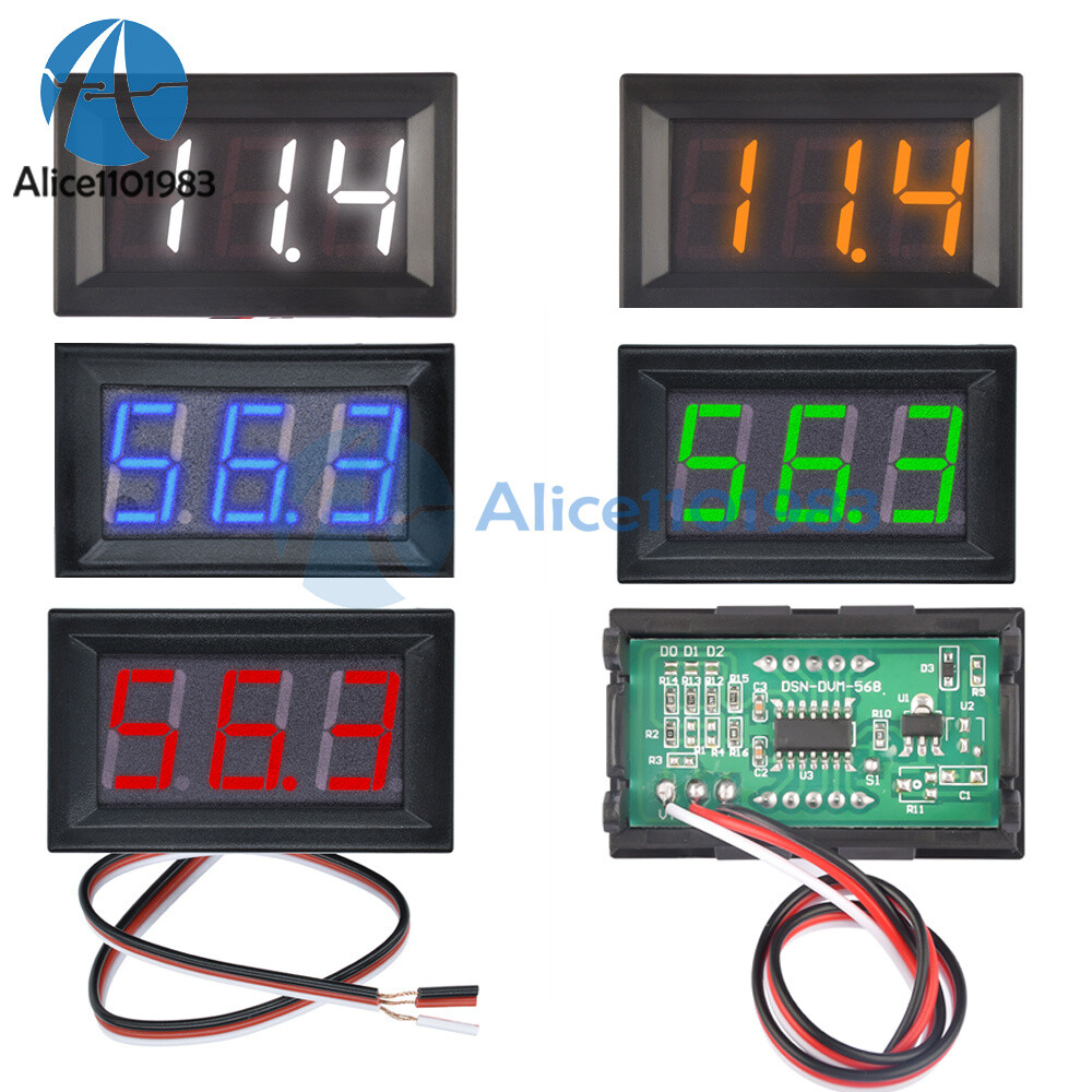 0.56 inch LED Display DC0V-100V Panel Meter Digital Voltmeter Three Wires