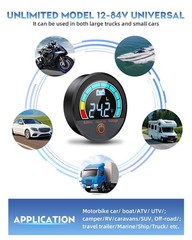 Battery Capacity Voltage Meter, 12V 24V 48V 60V 84V IP68 Waterproof LCD Battery