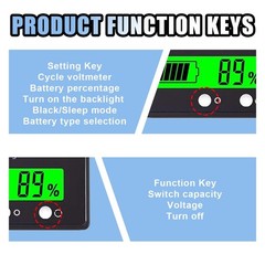 12V 24V 48V 60V 72V 84V Golf Cart Battery Capacity Voltage Monitor with Alarm