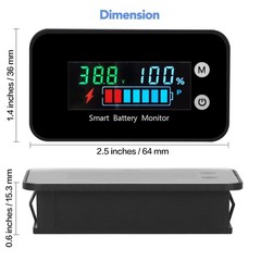 IPX7 Waterproof Battery Monitor12v 24v 36v 48v 60v 72v,Car Motorcycle Golf cart