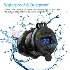 12V-24V Car Marine Motorcycle LED Digital Voltmeter Voltage Meter Battery Gauge
