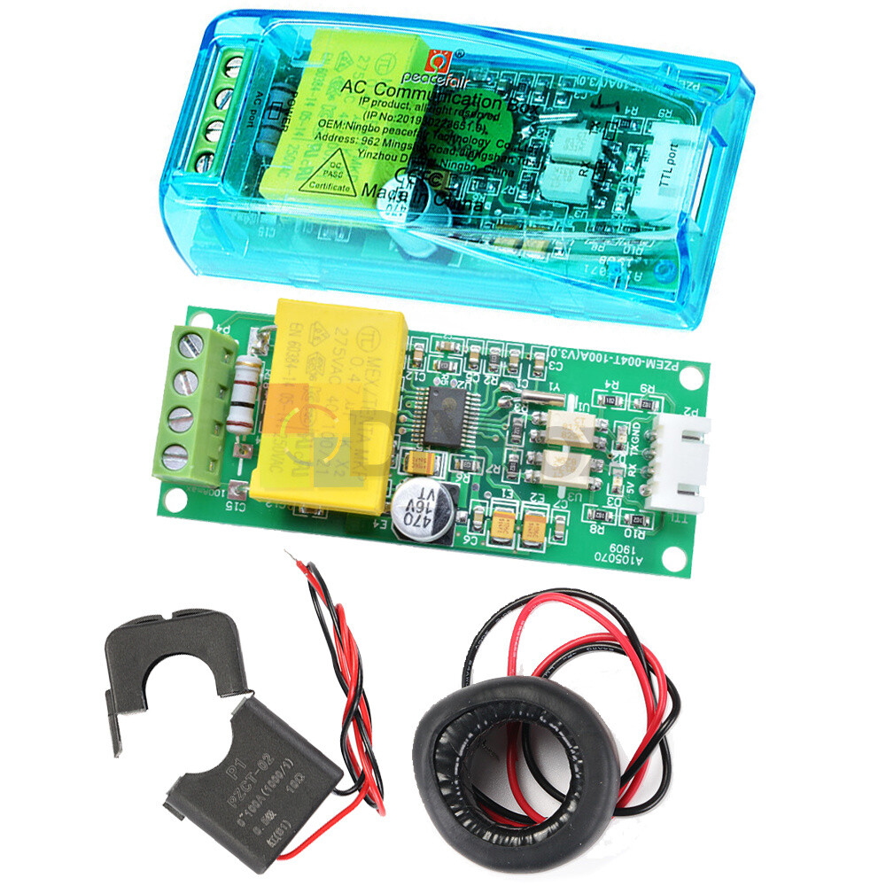 PZEM-004T Single Phase Meter AC Ammeter Volt Power Kwh TTL RS485 CT Coil