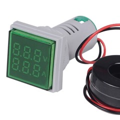 22mm Round Square LED Digital Voltmeter Ammeter Signal Lights Voltage Current