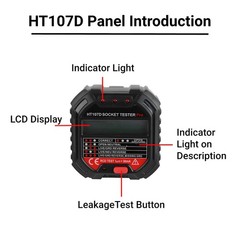 Socket Tester HT107D LCD Digital Display Tester for Socket EU Plug…