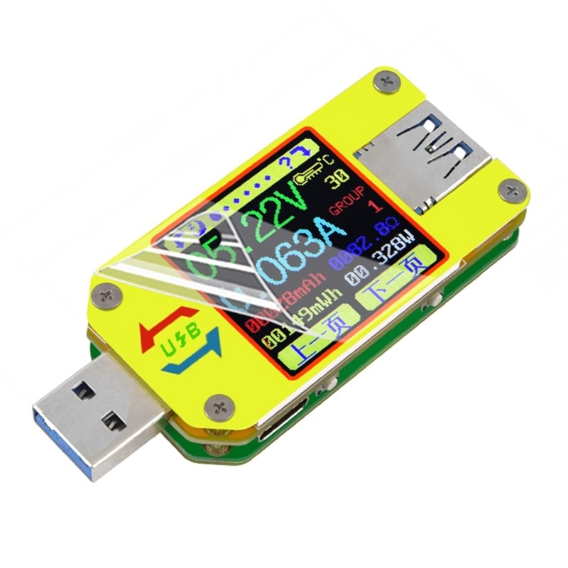 USB Port 4-24V 4A Color LCD Display Voltmeter Ammeter Voltage Current Meter