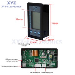 DC8-120V Digital Voltmeter Ammeter Battery Capacity Indicator Hall Coulomb Meter