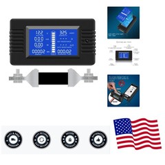 DC 0-200V 0-300A Battery Monitor Meter with Shunt, 9-in-1 Digital LCD Multime…