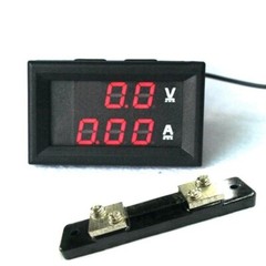 DC0-100V10A/50A/100A DC Voltage Ammeter LED Dual Display Ammeter Voltmeter