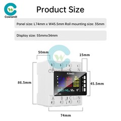 Electricity 2/3 Phase Energy Meter AC Power Watt Meter Volt Current Consumption