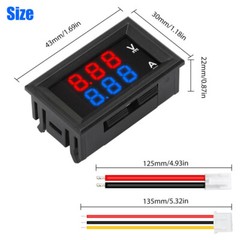 5/10Pcs DC 100V 10A Digital Voltmeter Ammeter LED Amp Volt Meter Current Gauge