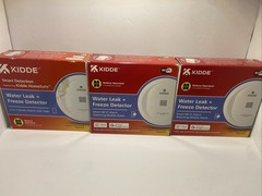 3 Kidde Smart Water Leak and Freeze Detector, Wi-Fi Enabled,Battery Operated