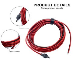 Heavy Duty 14AWG Cable for Starlink Red and Black Double Parallel DC Power Wire