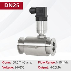 Turbine Flow Meter DN15-DN50 304 SS 4-20mA LWGY Clamp Connection Water Diesel