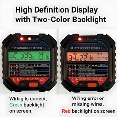 Socket Tester HT107D LCD Digital Display Tester for Socket EU Plug…