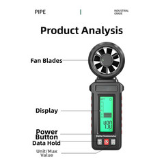 Digital Anemometer BL-76 for Air Velocity Measurement 0.70 to 30.00 m/s