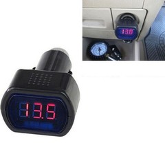 Car Charger Voltmeter Ammeter Monitor Thermometer LED Display Mini 12V-24V
