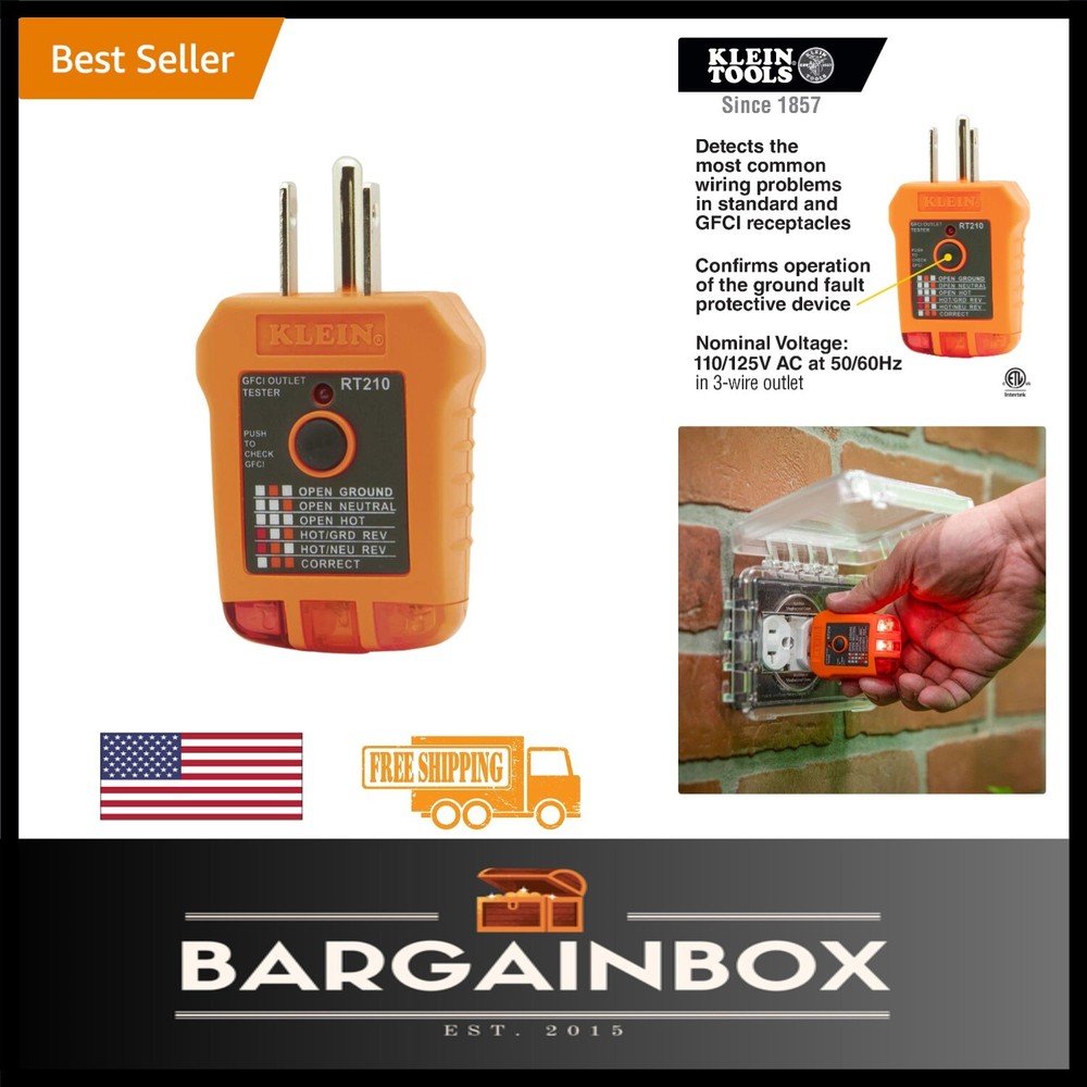 Durable GFCI Tester for Reliable Detection of Wiring Problems – Corded Electric