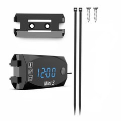 3 in 1 LED Display Digital Time Clock Thermometer Motorcycle Voltage Voltmeter