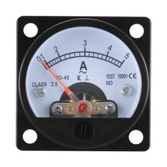 Analog Ammeter Panel Meter Round 0–5A AC Class 2.5 Accuracy Black