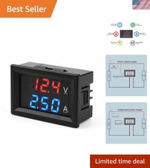 Digital 0-100V Voltmeter & 0-10A Ammeter – Real-Time Monitoring, Compact Size