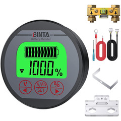 BINTA Battery Monitor with Shunt 8-120V 0-500A Voltmeter Ammeter, Voltage Curren