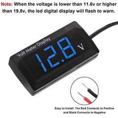 3pcs DC 12V Car Digital Voltmeter Gauge LED Display DC 5-28V Voltage Volt Met…