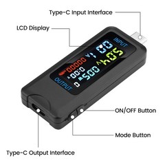 USB C Tester Digital Meter DC 4.5-36V 0-8A Voltage Current Multimeter