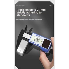 Solar Powered 150mm Digital Caliper with LCD Display and Plastic Frame