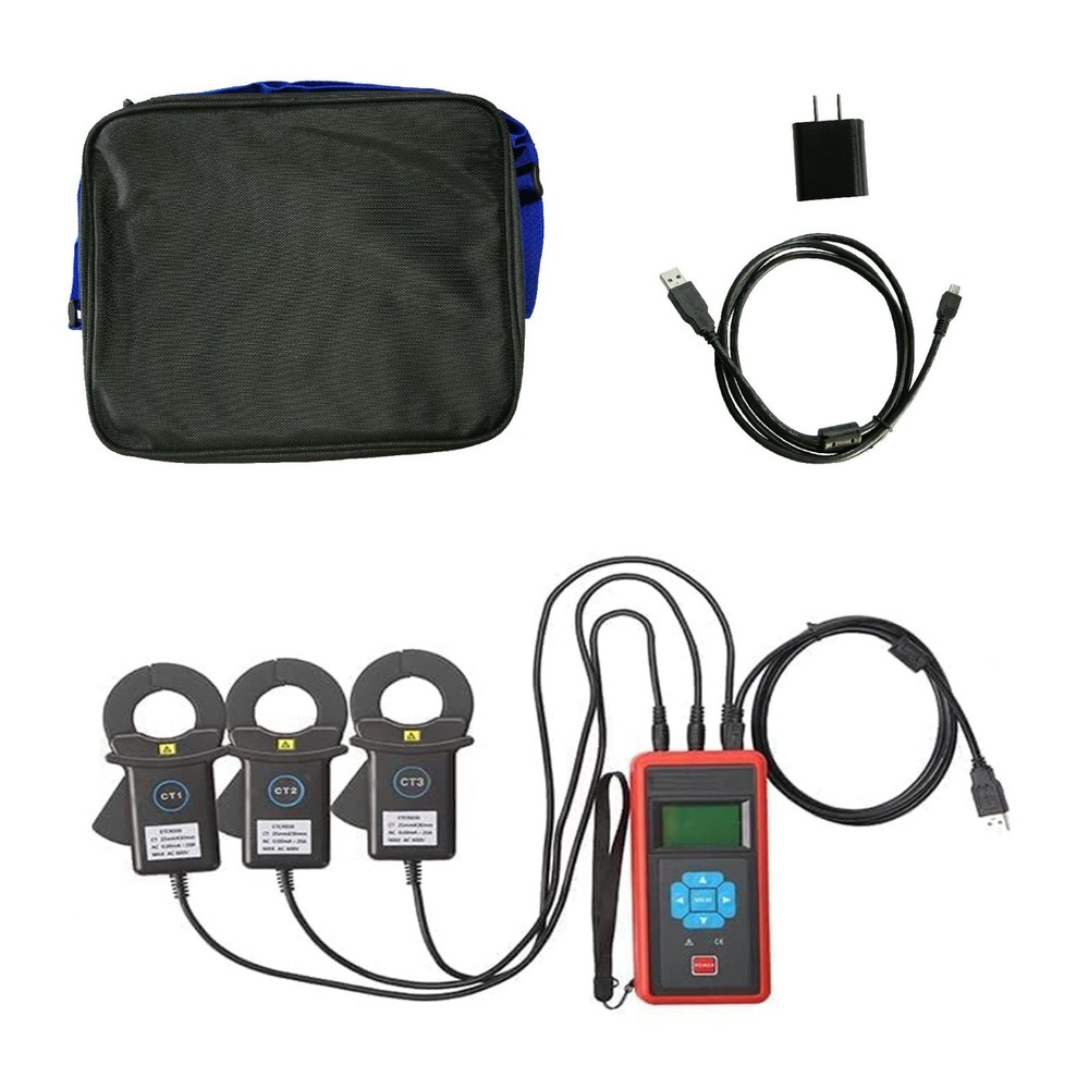 Three-Channel Clamp Leakage Current Monitoring Recorder Jaw Size 25×30mm 20A
