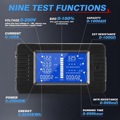0-200V LCD Display DC Battery Monitor Meter Volt Meter Ammeter for Car RV Solar