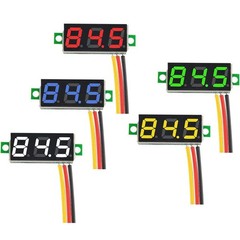 5 Pack 0.28 Inch MiniDigital DC Voltmeter, Three-wire 0V100V MiniDCVoltmeter S…