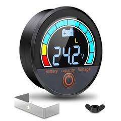 12V 24V 48V LCD Battery Monitor Gauge – Waterproof Low-Voltage Alarm for