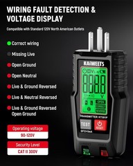 KT301P Circuit Breaker Finder with LCD, GFCI Tester & NCV – Includes Case