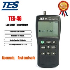 TES-46 CAT-5 Lan Cable Tester Meter Length Faults Status LCD Display