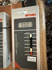 2 Ophir BC-20 Handheld Laser Power Meters with 1 Sensor And 1 Charger.