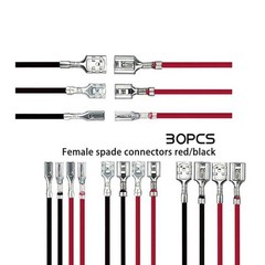 Spring Loaded Speaker Wire Connectors 2.8mm 4.8mm 6.3mm 30 pcs ABS Copper