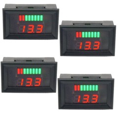 4pc Red Car Marine Motorcycle LED-Digital Voltmeter Voltage 12-60V Battery Gauge