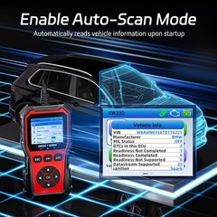 KW330 OBD2 Scanner for Vehicle Identification Number VIN Calibration Numbers