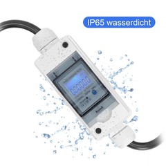 Mobile Digital Electricity Meter IP65 LCD Display Usage Monitor AC250V 16A