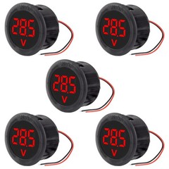 5 PCS DC 4100V LED Digital Display Circular TwoWire Voltmeter Circular
